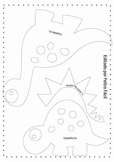 Molde de Dinossauros em Feltro!