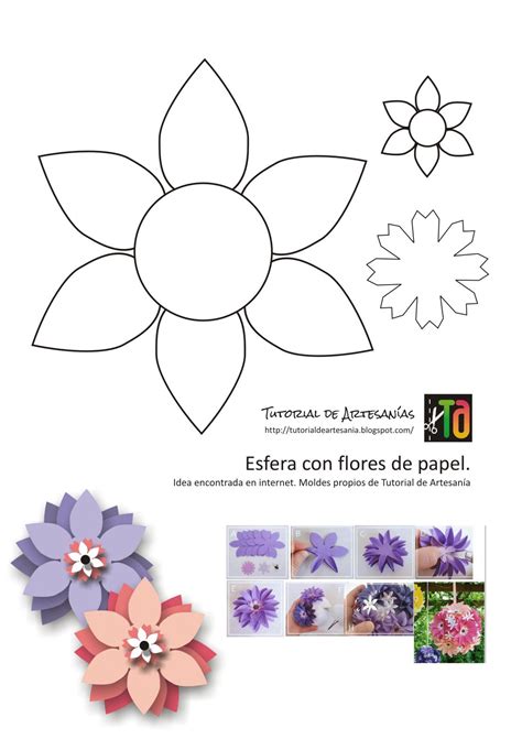 Moldes De Flores Para Imprimir Y Recortar   Flower Template 3d Flower ...
