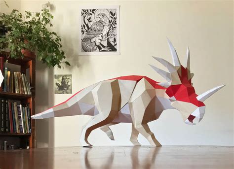 Moldes para imprimir y armar dinosaurios en 3D con papel