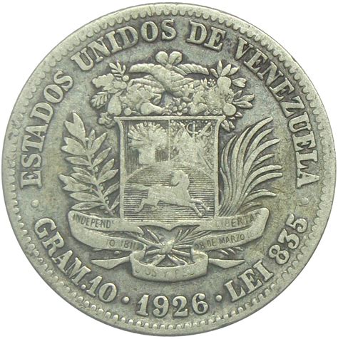 Moneda 2 Bolívares de Plata 1926