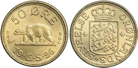 Moneda 50 Ore Groenlandia 1926 precio KM 7