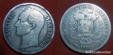 moneda venezuela 1936 bolivar libertador plata   Vendido ...