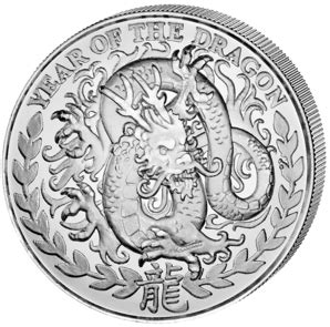 Monedas de plata Somalilandia: Moneda Año del Dragón 1 Oz 2012