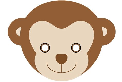 Mono   Caretas de animales para imprimir   Manualidades para niños ...