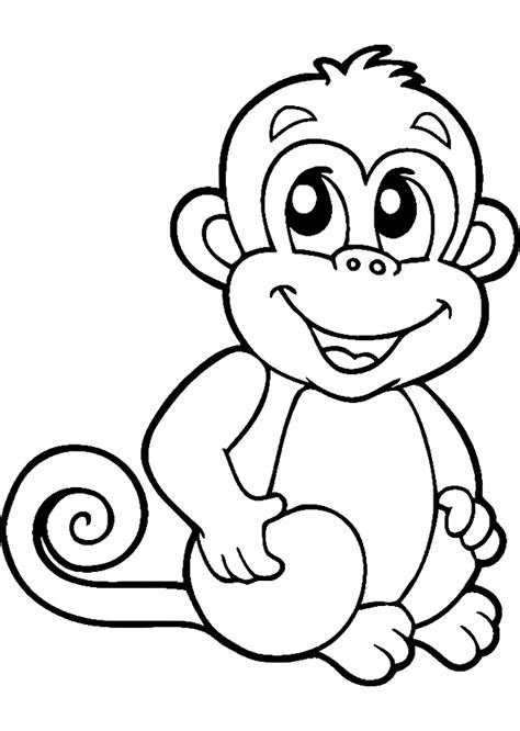 Monos para colorear   Dibujosparacolorear.eu
