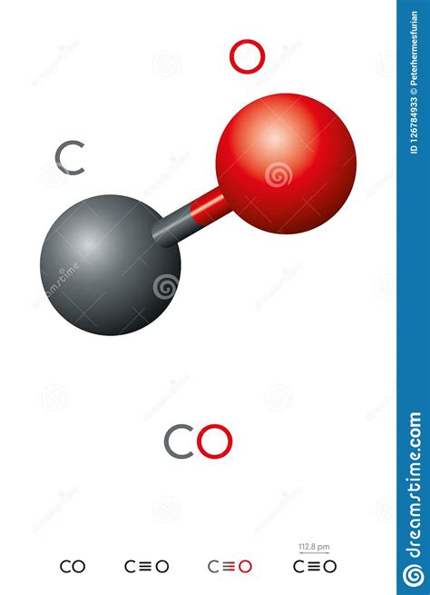 Monóxido De Carbono, CO, Modelo Da Molécula E Fórmula ...