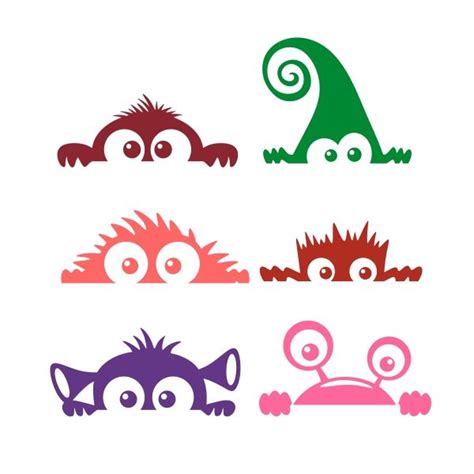 Monster Decal SVG Cuttable Designs | Cute monsters, Silhouette design ...