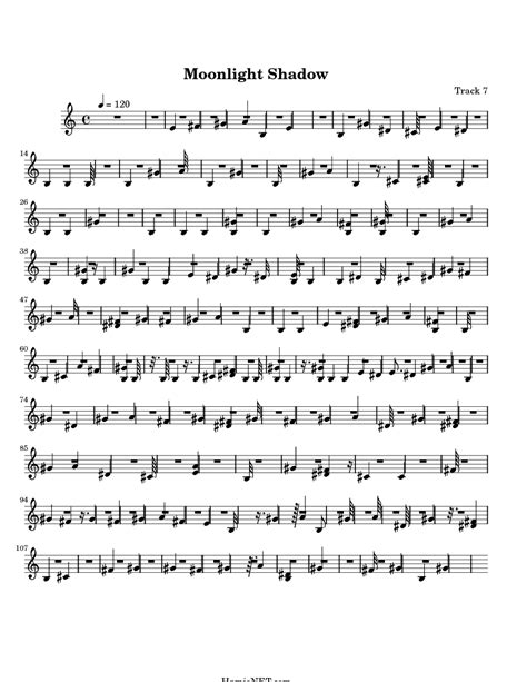 Moonlight Shadow Sheet Music   Moonlight Shadow Score ...