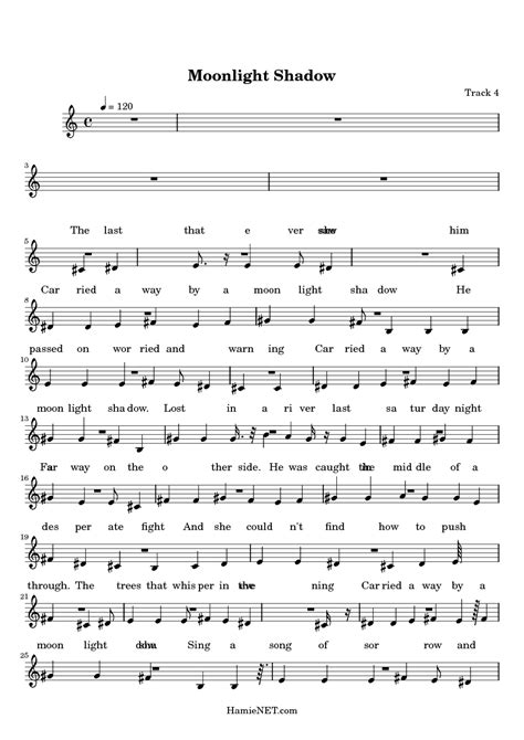 Moonlight Shadow sheet music page_33126 4 1.png Images ...