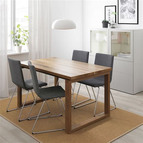 MÖRBYLÅNGA / VOLFGANG Mesa con 4 sillas, marrón, Gunnared gris   IKEA