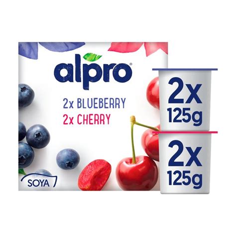 Morrisons: Alpro Blueberry & Cherry Soya Yogurts 4 x 125g ...