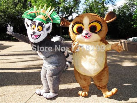 Mort madagascar lemur mascota traje de la mascota del vestido de lujo ...