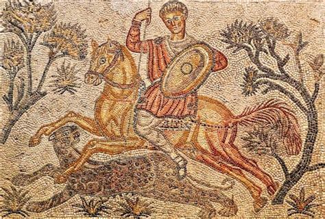 Mosaico Romano, Caza de Pantera, S. IV d.C   Villa Romana ...