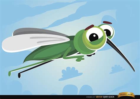 Mosquito Insecto Volador De Dibujos Animados Descargar Vector