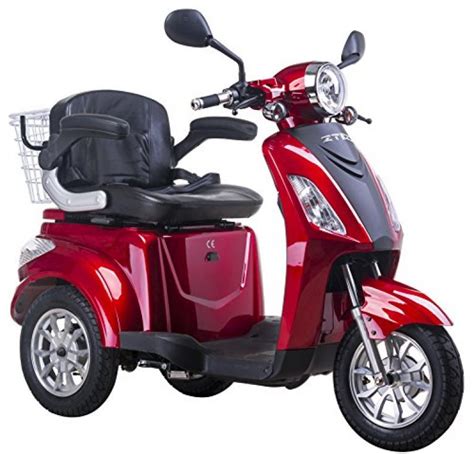 Moto eléctrica para personas mayores, con 3 ruedas, 25 km/h, color rojo ...