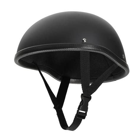 Motorcycle Helmet Vintage Half Face Cap Matte Black For ...