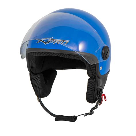 Motorcycle Open Face Classic Jet Helmet Scooter Clear ...