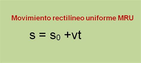 Movimiento Rectilineo Uniforme MRU Fórmulas ejemplos y ...