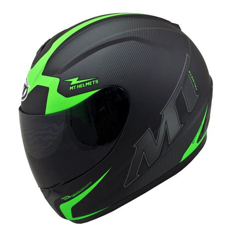 MT Thunder Squad Motorcycle Helmet Matt Black Green ...