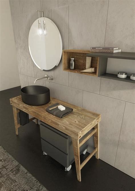 Mueble bajo lavabo simple suspendido de pared con toallero ...