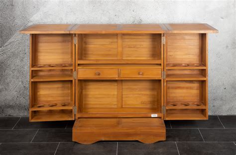 Mueble bar de madera teca de 100x85 170  abierto x40cm. Rococó