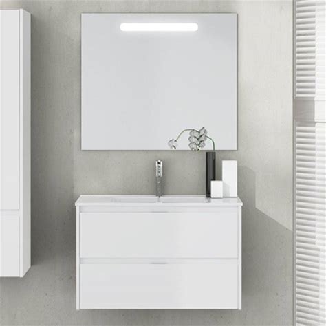 Mueble con lavabo de fondo reducido Blanco brillo Ibiza ...