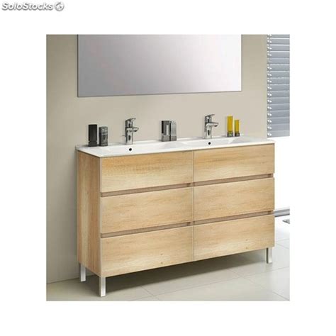 Mueble de baño 120 cm artico geminis tirador blanco brillo doble f46 6 ...
