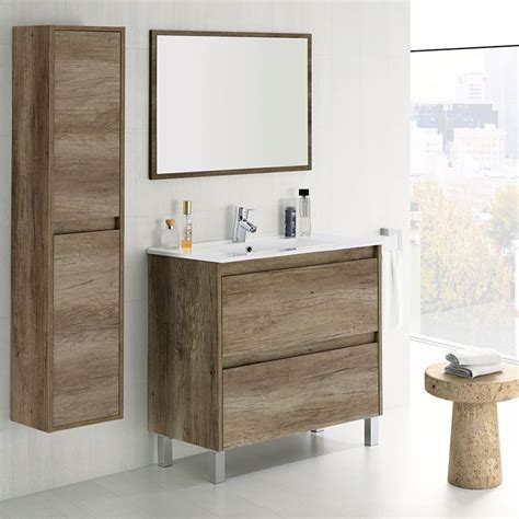Mueble de baño barato con espejo y lavabo más Columna ...