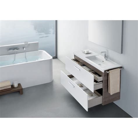 Mueble de baño + Lavabo Roca Prisma 2Cajones 80cm Blanco ...