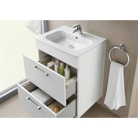 Mueble de baño + Lavabo Roca Victoria Basic 70cm Blanco Brillo
