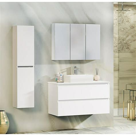Mueble de lavabo Fons  46 x 90 x 56 cm, Blanco seda, Mate ...