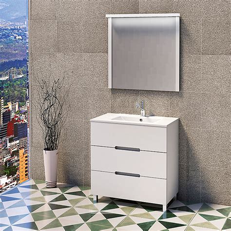 Mueble de lavabo Lanza  39 x 70 x 80 cm, Blanco, Mate ...