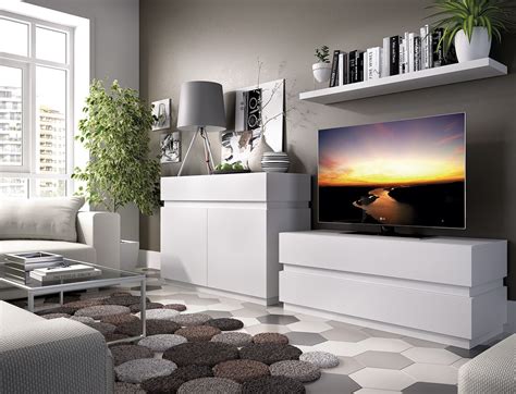 Mueble de salón moderno de diseño de 240 cm de ancho en color blanco ...