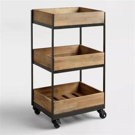 Mueble Organizador Multiuso Hierro Y Madera | Rolling cart, Shelves ...