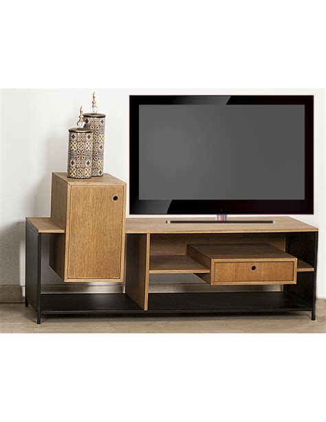 Mueble TV bajo 1p+1c madera
