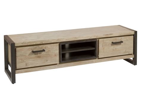 Mueble TV macizo madera de acacia y hierro estilo industrial