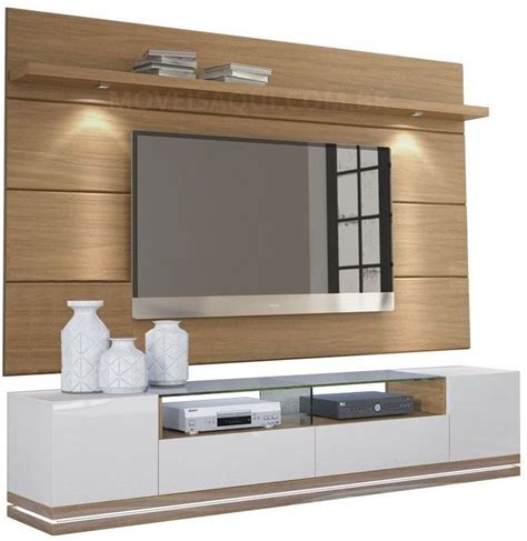 Mueble Tv Moderno Con Panel Blanco Y Madera Ref: Livo 4.0 ...