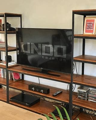 Mueble Tv Rack Estantes Biblioteca Industrial Hierro ...