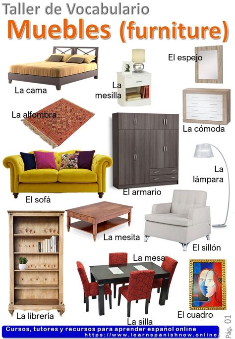 Muebles  furniture  en español | Spanish furniture, Spanish vocabulary ...