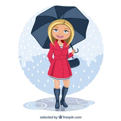 Mujer bajo la lluvia | Descargar Vectores gratis