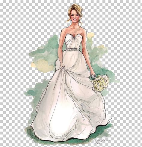 Mujer con vestido de novia ilustración, dibujo de novia ...