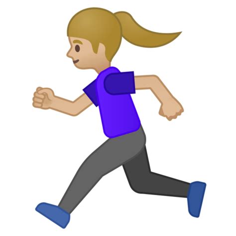 Mujer Corriendo: Tono De Piel Claro Medio Emoji