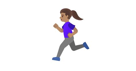 Mujer Corriendo: Tono De Piel Medio Emoji