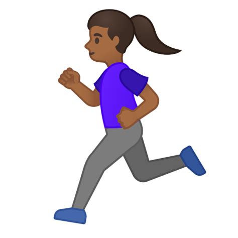 Mujer Corriendo: Tono De Piel Oscuro Medio Emoji