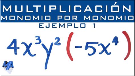 Multiplicación de expresiones algebraicas | Monomio por ...