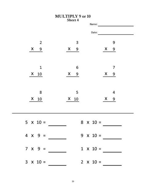 Multiplication worksheets for Grade 2 & 3 20 sheets/ pdf ...