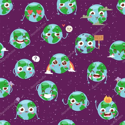 Mundo de dibujos animados con el verde de los iconos de web emoción ...