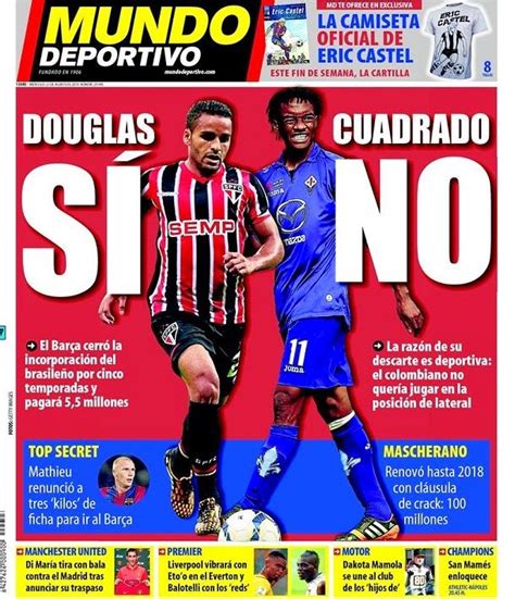 Mundo Deportivo, portada miércoles 27 agosto 2014   Douglas Sí ...