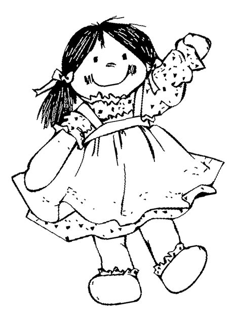 Muneca – dibujos infantiles para colorear, para niños y niñas