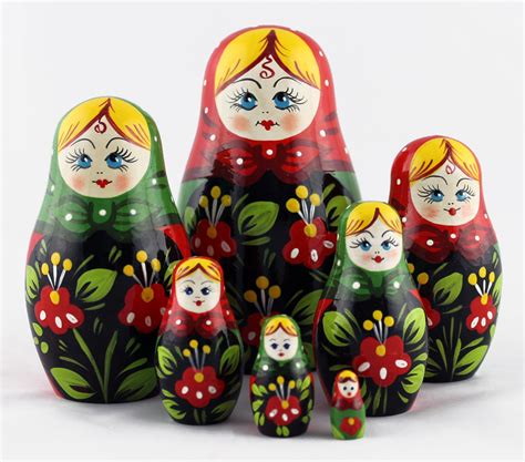 Muñecas rusas, muñeca rusa matrioska de 7 piezas con imagenes de flores ...